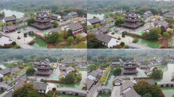 江苏淮安洪泽湖水釜城航拍