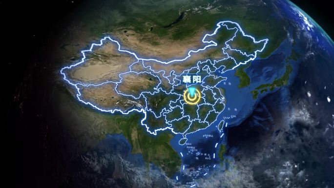 襄阳市地球定位俯冲地图