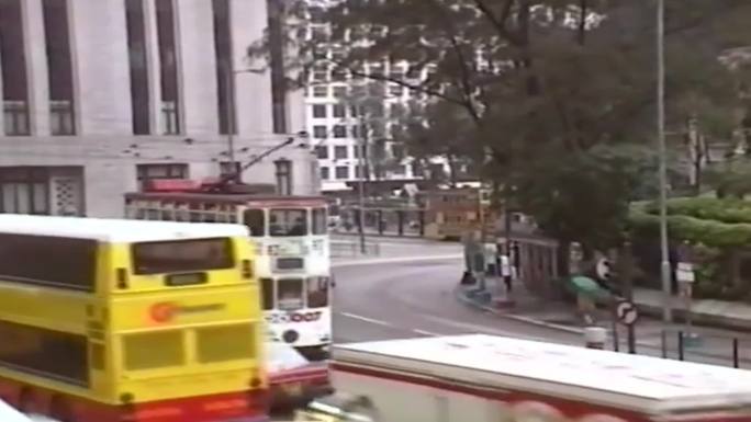 90年代繁华香港、街景、电车、游轮
