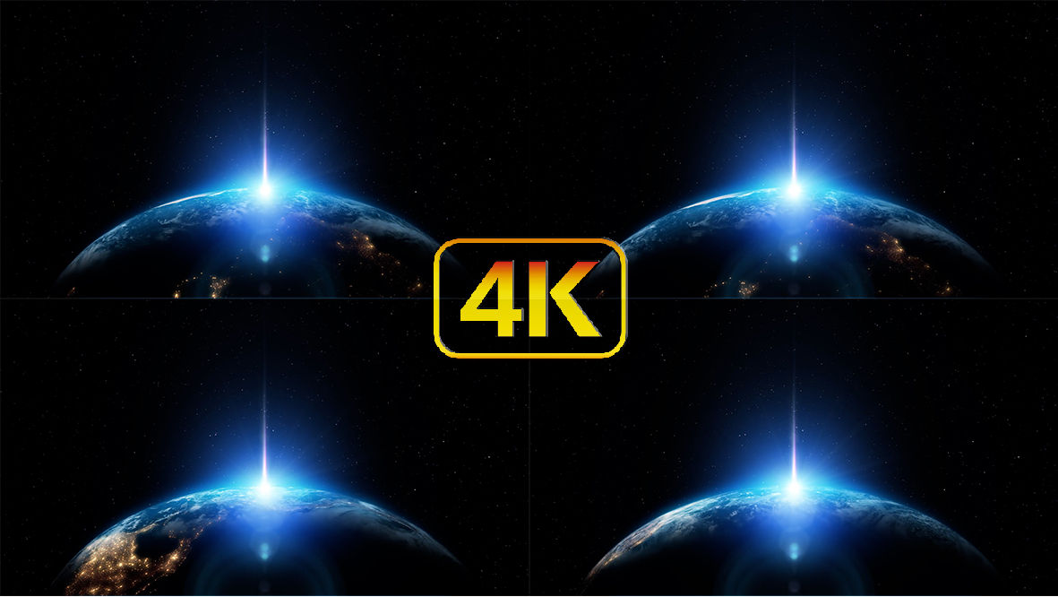 【4K】地球曙光旋转宇宙背景,CG原创
