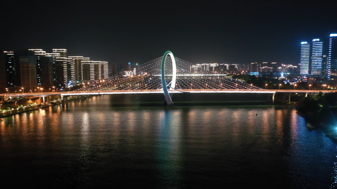 4K柳州白沙大桥网红桥夜景