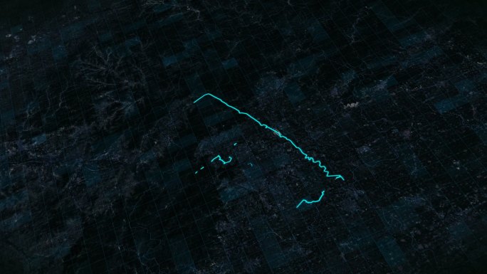 江苏盐城地球俯冲区位定点穿梭展示地图