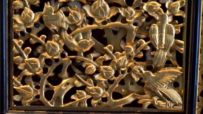 金漆木雕4K视频素材