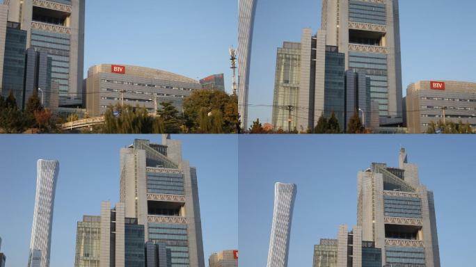 北京通惠河遥对岸高楼群