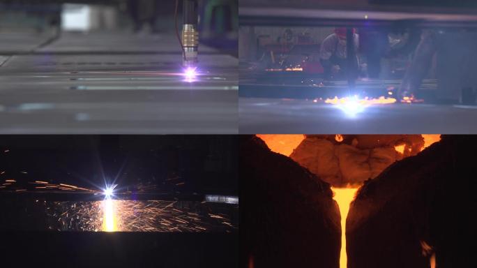 高清工业生产激光切割铸造火花