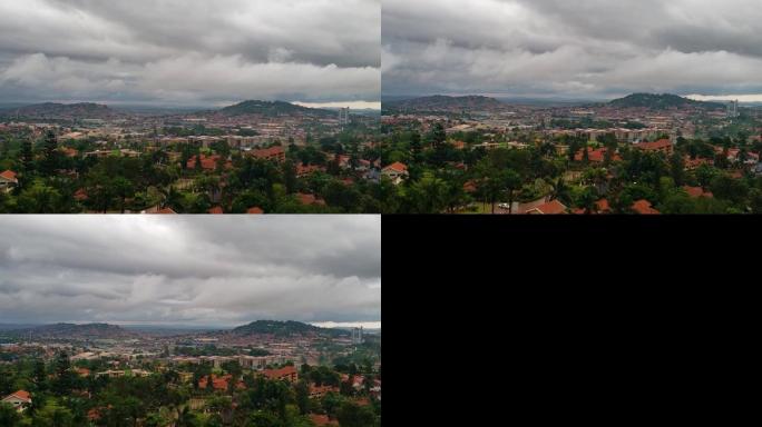 天空山峰居住区房子非洲风景延时摄影