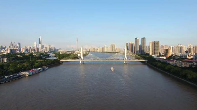 广州大桥城市风光航拍4K高清