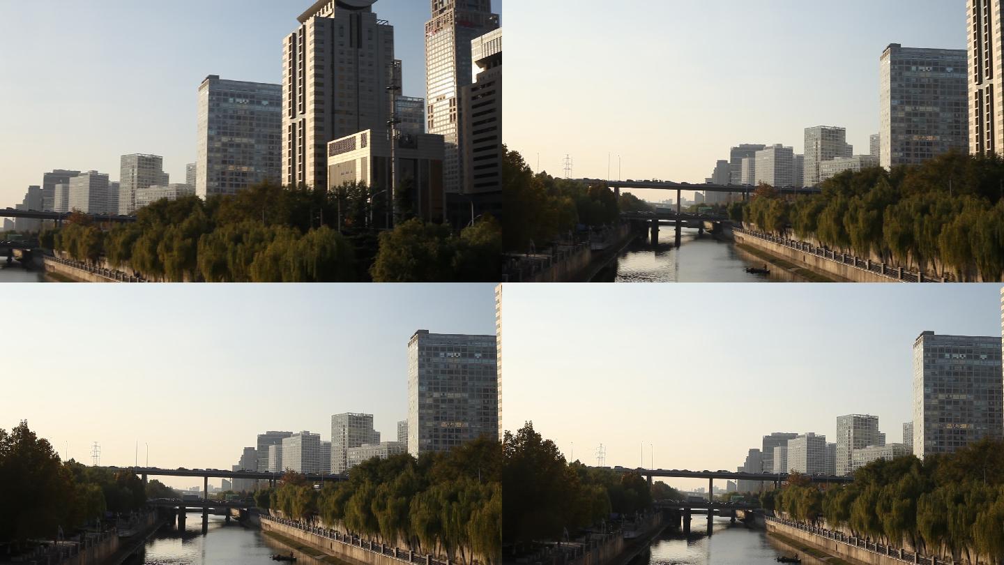 北京庆丰公园通惠河沿岸风景