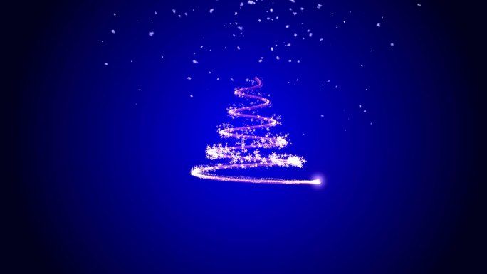 三维灯光路径优雅飘逸雪花粒子圣诞树