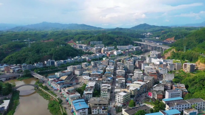 福建连城山脉风景航拍延时