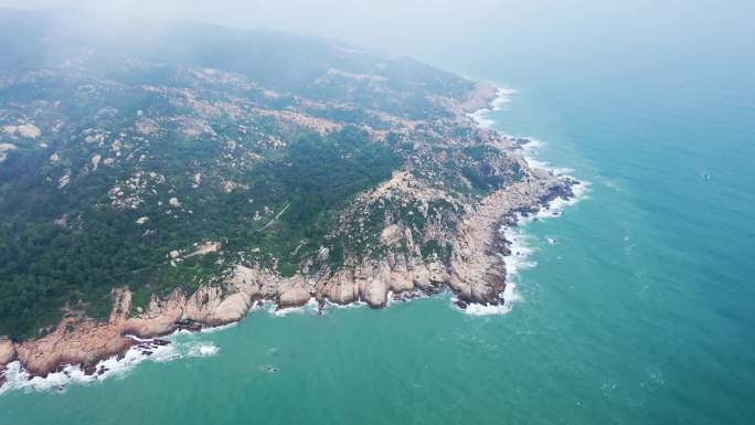 4K航拍惠州双月湾海龟湾海景