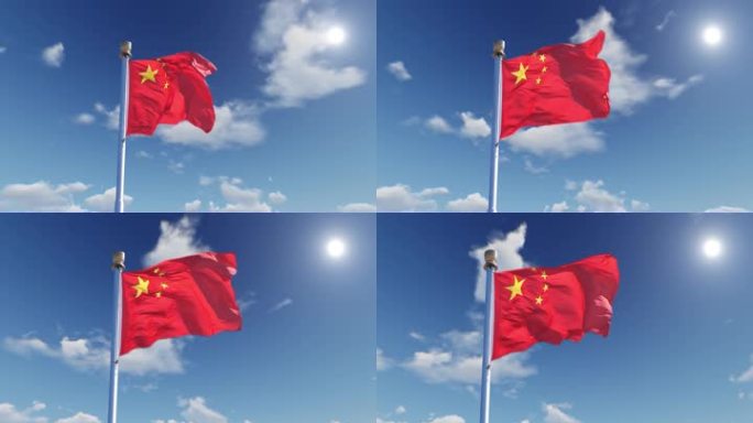 高清实拍国旗
