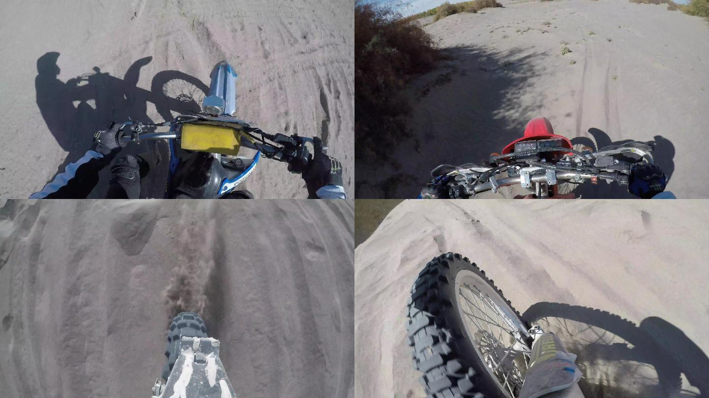 沙漠玩摩托特殊镜头4k