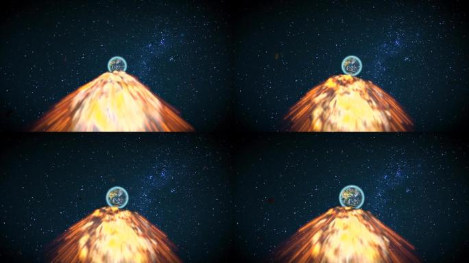 陨石撞击地球，酷炫特效开场片头1080P