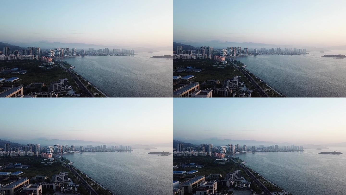惠州大亚湾清晨风景航拍