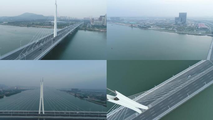 广州大桥4k航拍风光