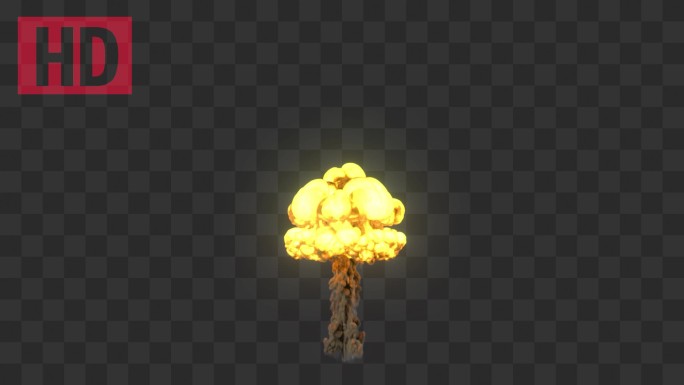 爆炸核爆蘑菇云-带通道