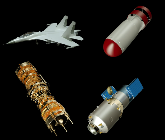 战斗飞机/卫星/氢弹/机械/三维带通道