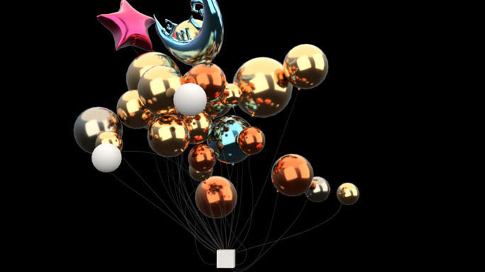仿真动力学模拟C4D气球场景工程