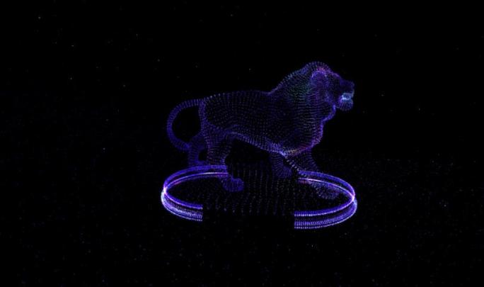 狮子生长粒子生成十二生肖动物科技数据