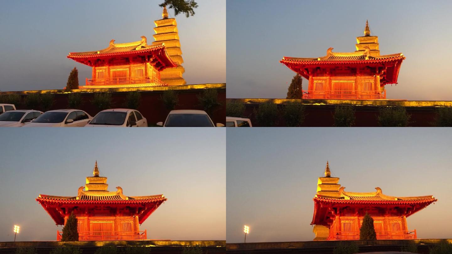 唯美中国古建筑夜景高清实拍视频素材
