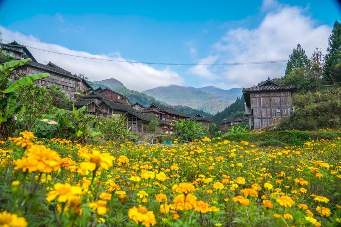 4K贵州雷山乌东苗寨延时摄影