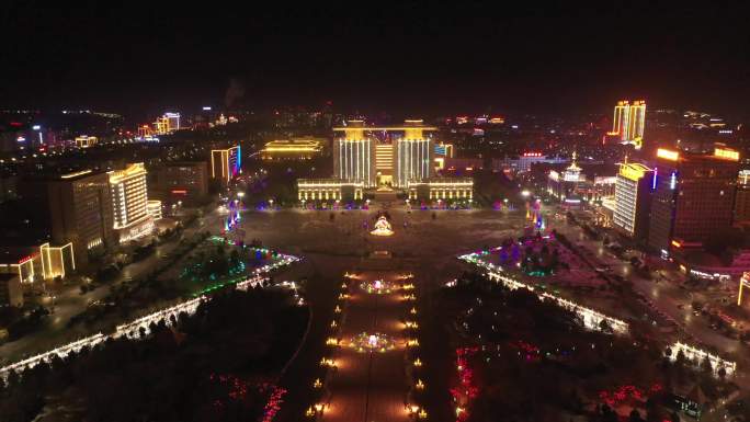 酒泉世纪广场冬季夜景