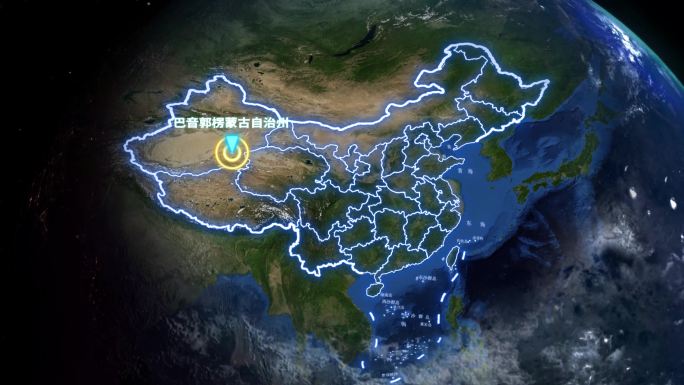 巴音郭楞蒙古自治州地球定位俯冲地图