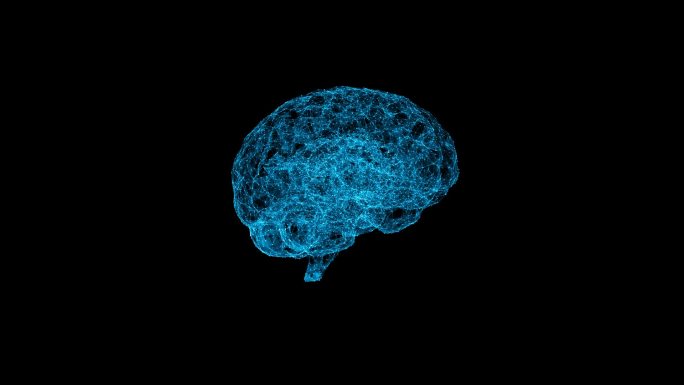 蓝色科技感大脑视频素材透明通道