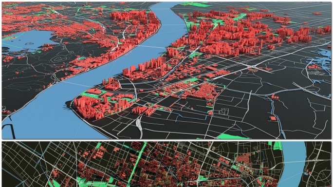 杭州市三维可视化区划交通区位地图场景