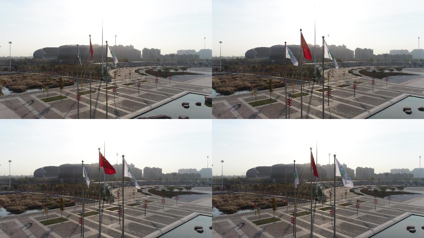 焦作太极广场旗帜（4K50帧）