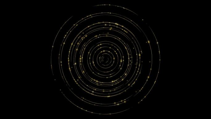 金色圆圈线条旋转粒子动态视频