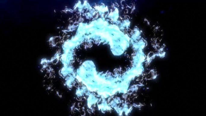 蓝焰出logo震撼科技粒子爆炸