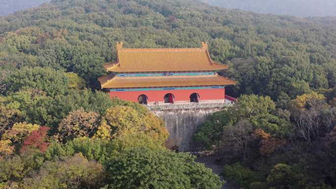 南京明孝陵古建筑秋季风光