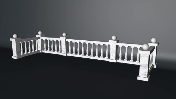 C4D欧式栏杆3D模型