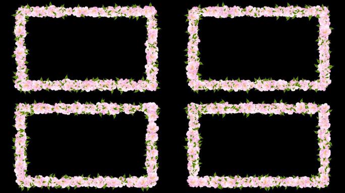 桃花粒子边框无缝循环