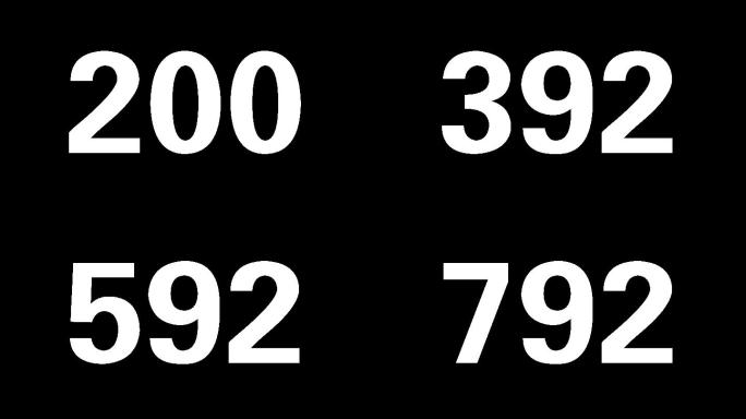 4K0到1000数字变化