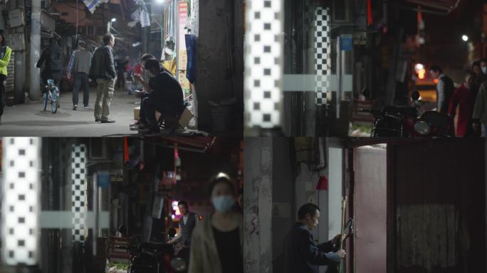 武汉老城区街道夜生活