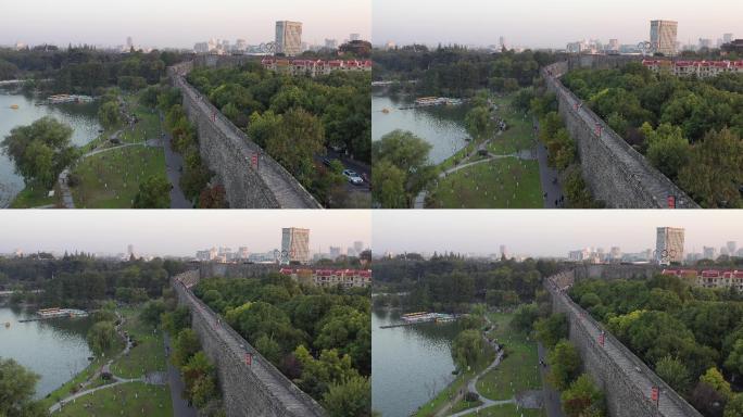 南京古城墙航拍4K视频