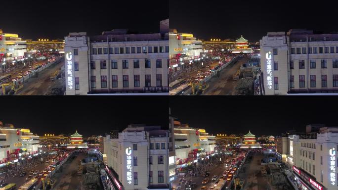 西安钟楼西安夜景东大街