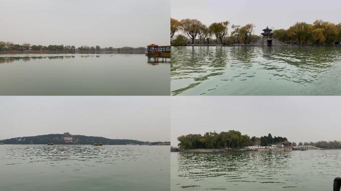 颐和园旅游乘船游湖4k