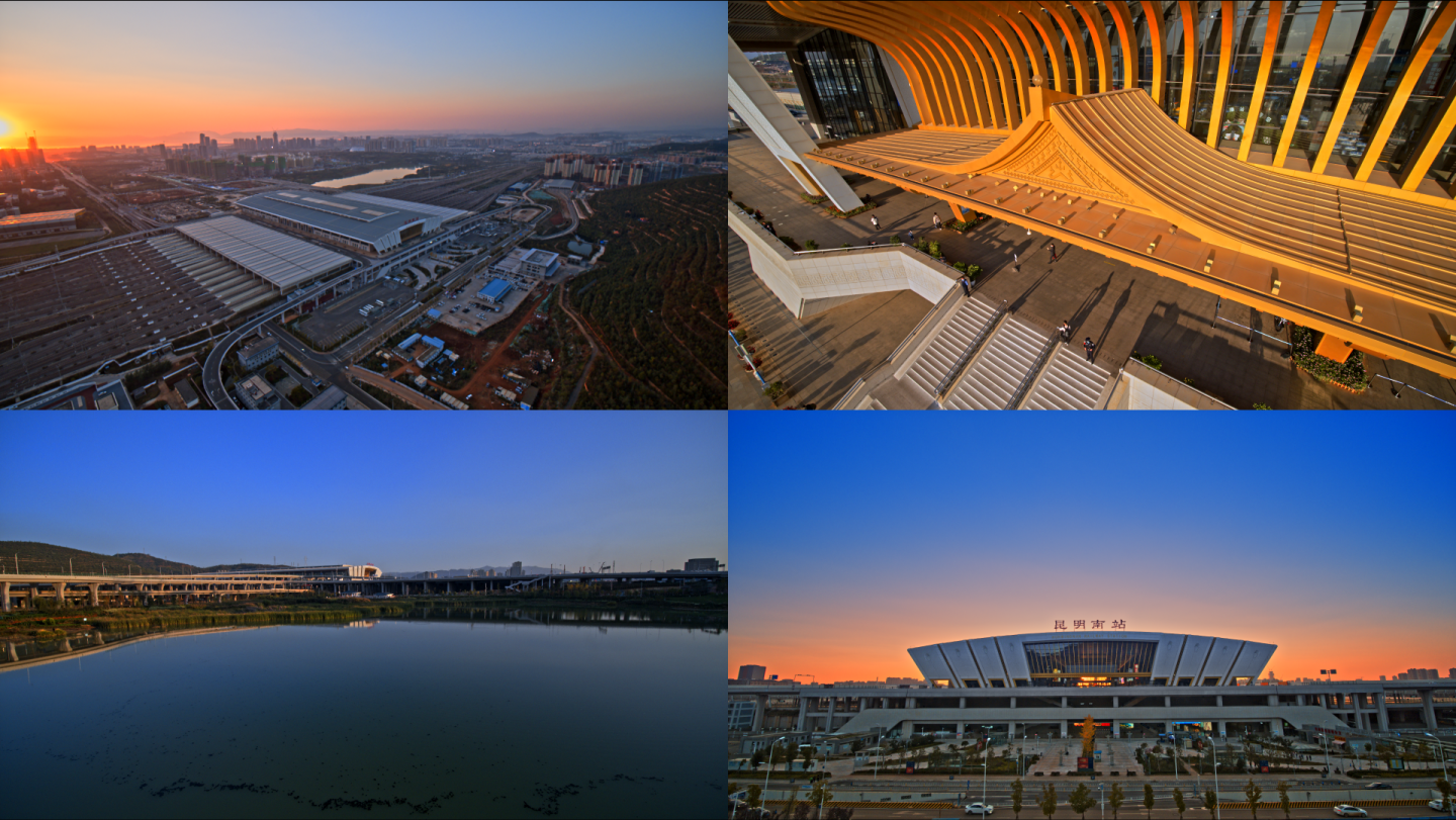 中国云南昆明双子塔、高架桥和火车站夜景照片摄影图片_ID:427544768-Veer图库
