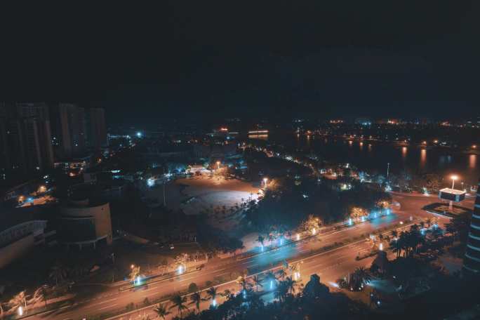 海南陵水夜景深夜城市延时（6K）