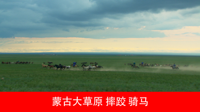 1080P_蒙古民族摔跤骑马一组镜头