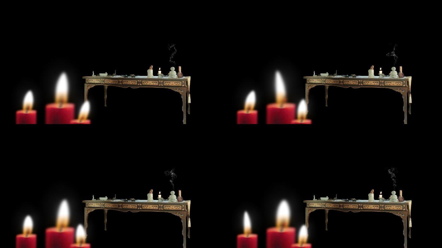 蜡烛烛光烛火火苗火焰烟雾红蜡