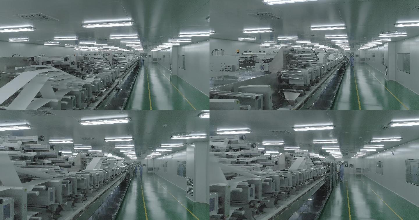 湿纸巾工厂自动化车间传送医疗医药产品生产
