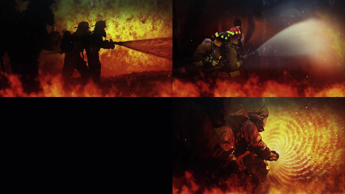 消防员救火英雄AE模板