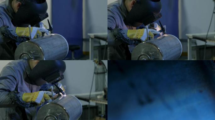 原创拍摄工厂电焊氩弧焊