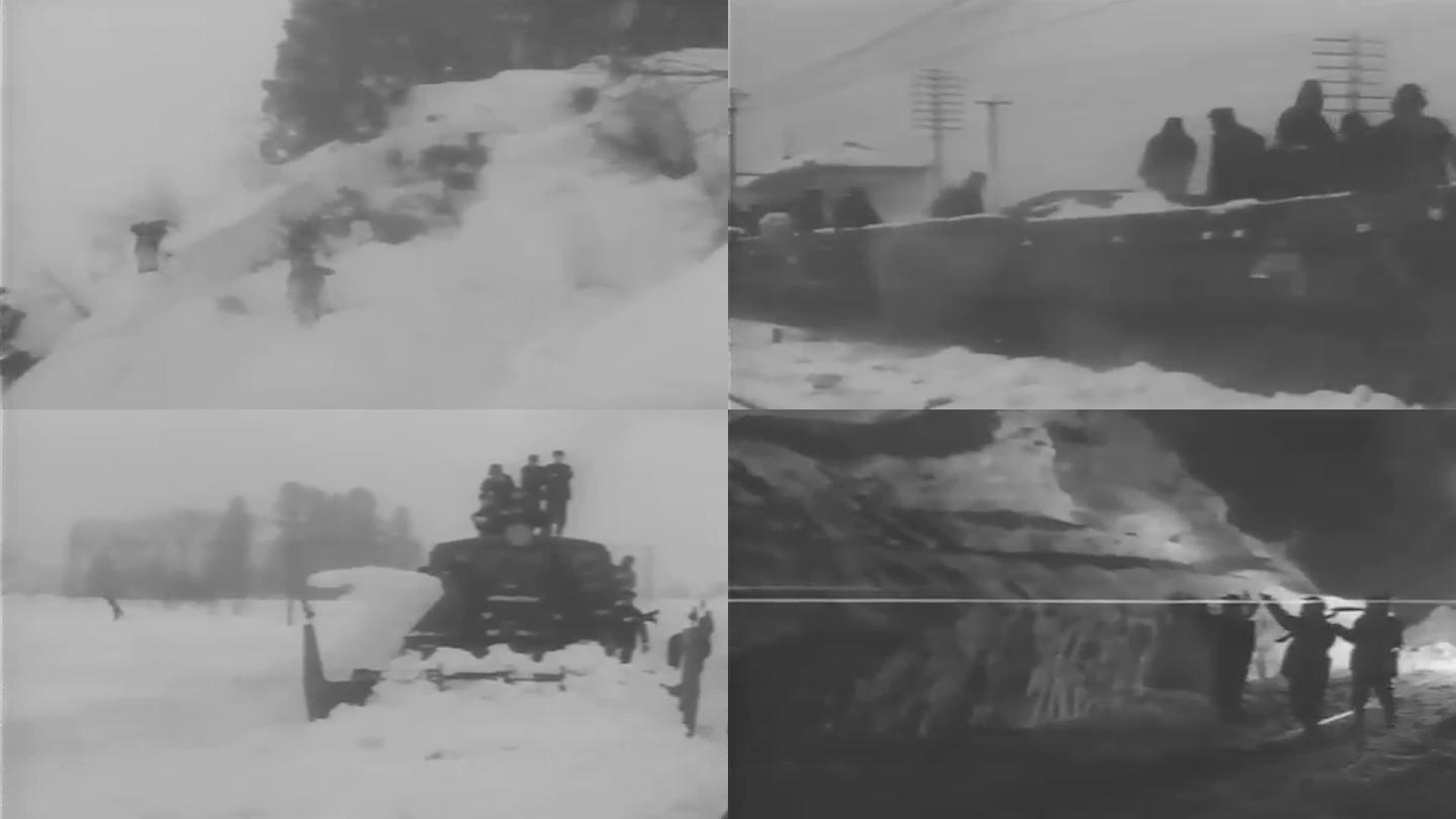 50年代救援列车铲雪