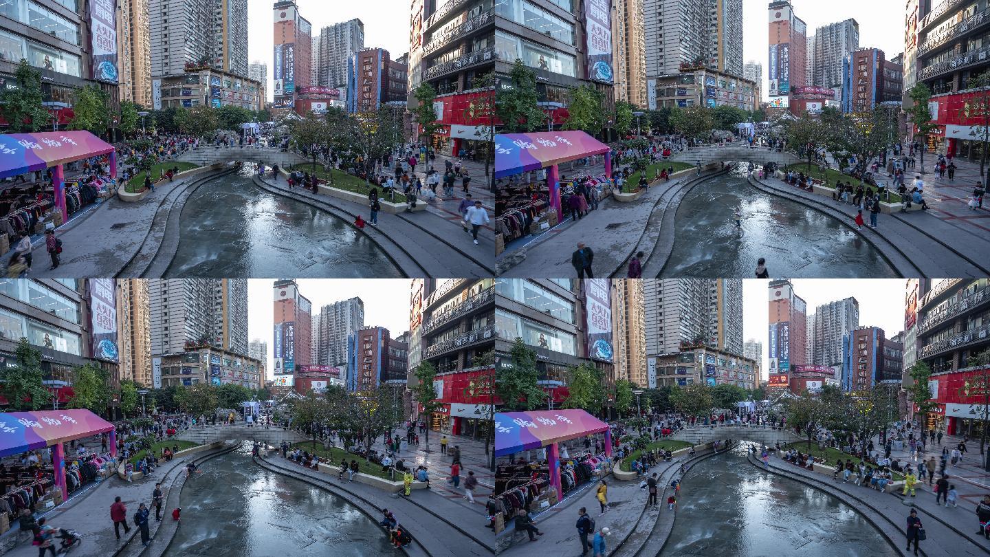 8k重庆沙坪坝三峡广场步行街延迟拍摄